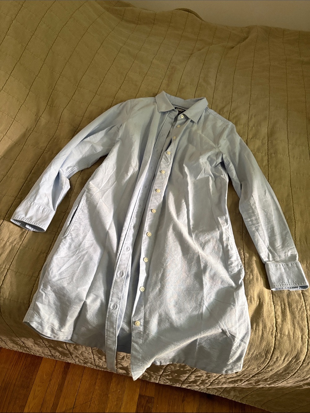 LIKE NEW Lands’ End button-down dress in light blue